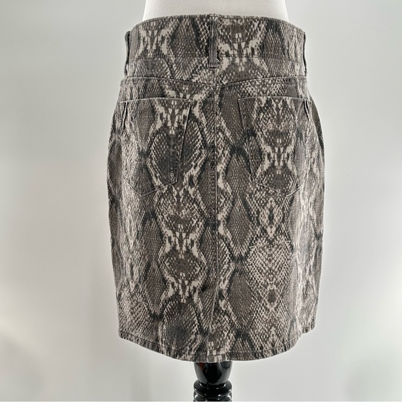 Apt 9 pencil skirt size 8 cream gray snakeskin print stretch with pockets - Picture 4 of 9